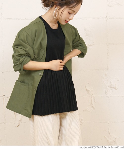 coca（coca）（コカ）の「ノーカラーミリタリージャケット（ミリタリー