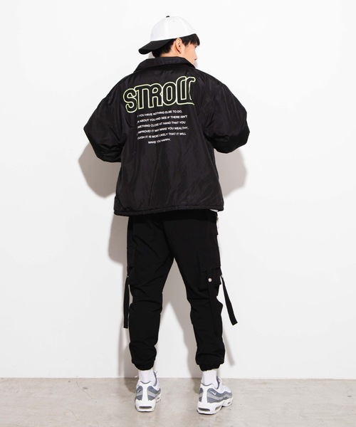 WEGO（ウィゴー）の「WEGO/グラフィックボアコーチジャケット（ブルゾン・メンズ・ブラック/パープル・MEDIUM/LARGE）」の12枚目の写真