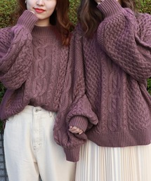 PairPair | ハイネックバックリボンケーブルニット(ニット/セーター)