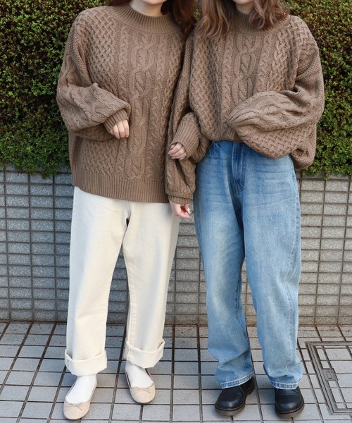 PairPair（ペアペア）の「ハイネックバックリボンケーブルニット（ニット/セーター・レディース・ベージュ/ピンク/モカ・FREE）」の19枚目の写真