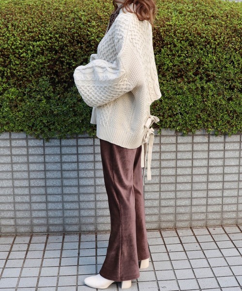 PairPair（ペアペア）の「ハイネックバックリボンケーブルニット（ニット/セーター・レディース・ベージュ/ピンク/モカ・FREE）」の14枚目の写真