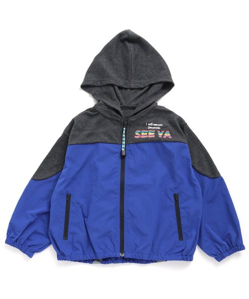 BREEZE（ブリーズ）の「/ソフトシェルウインドパーカー ジュニア（パーカー・キッズ・ブラック/ブルー・LARGE/SMALL/MEDIUM/X-SMALL）」の2枚目の写真