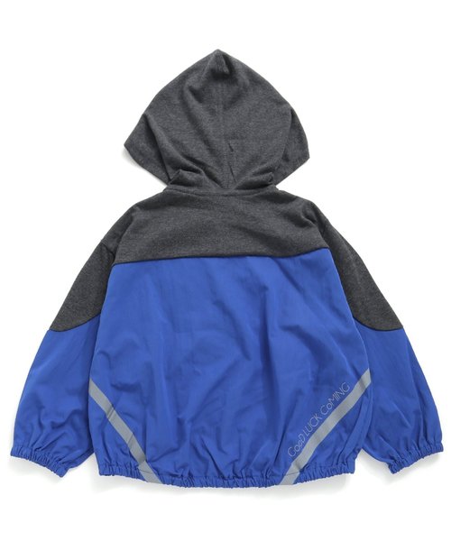 BREEZE（ブリーズ）の「/ソフトシェルウインドパーカー ジュニア（パーカー・キッズ・ブラック/ブルー・LARGE/SMALL/MEDIUM/X-SMALL）」の9枚目の写真