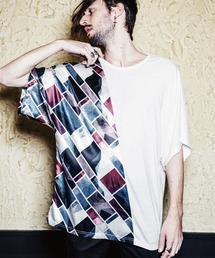 NO ID. | スカーフ切替ルーズT(Tシャツ/カットソー)