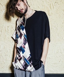 NO ID. | スカーフ切替ルーズT(Tシャツ/カットソー)