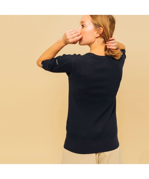 AIGLE(エーグル)の「吸水速乾 ルミラソル ワッフルTシャツ(Tシャツ/カットソー・レディース・エメラルド/ダークネイビー/オフホワイト・S/M/L)」の4枚目の写真
