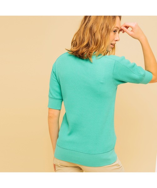 AIGLE(エーグル)の「吸水速乾 ルミラソル ワッフルTシャツ(Tシャツ/カットソー・レディース・エメラルド/ダークネイビー/オフホワイト・S/M/L)」の16枚目の写真