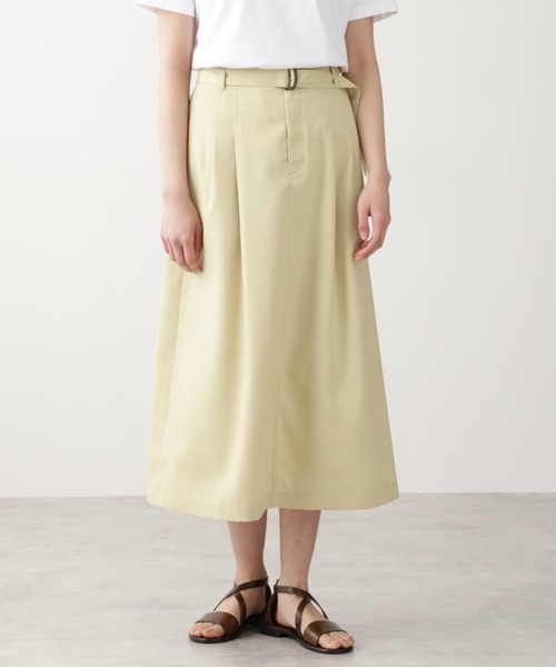 【セール】◆リサイクルポリエステルツイルスカート（スカート）｜human woman（ヒューマンウーマン）