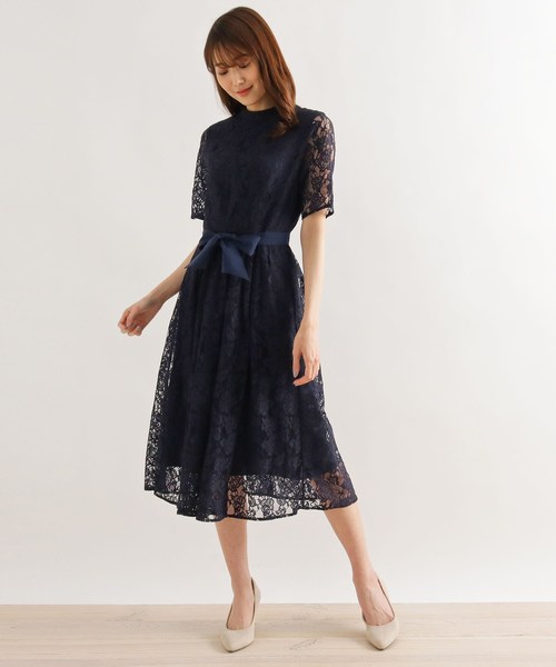 セール ボウタイ付きハイネックレースワンピース ワンピース Grove グローブ のファッション通販 Zozotown