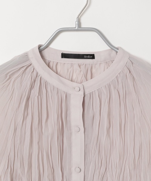 Heather(ヘザー)の「ワッシャーバンドカラーシャツ 887350(シャツ/ブラウス・レディース・ブラック/アイボリー/ピンク系その他・FREE)」の10枚目の写真