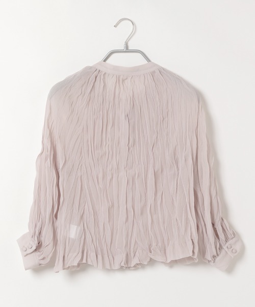 Heather(ヘザー)の「ワッシャーバンドカラーシャツ 887350(シャツ/ブラウス・レディース・ブラック/アイボリー/ピンク系その他・FREE)」の6枚目の写真