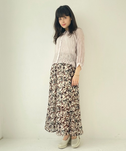 Heather(ヘザー)の「ワッシャーバンドカラーシャツ 887350(シャツ/ブラウス・レディース・ブラック/アイボリー/ピンク系その他・FREE)」の15枚目の写真