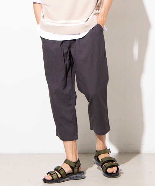 WEGO（ウィゴー）の「WEGO/リネンミックスクロップドパンツ（スラックス・メンズ・ベージュ/ダークグレー/ネイビー/ブラック・LARGE/MEDIUM）」の3枚目の写真