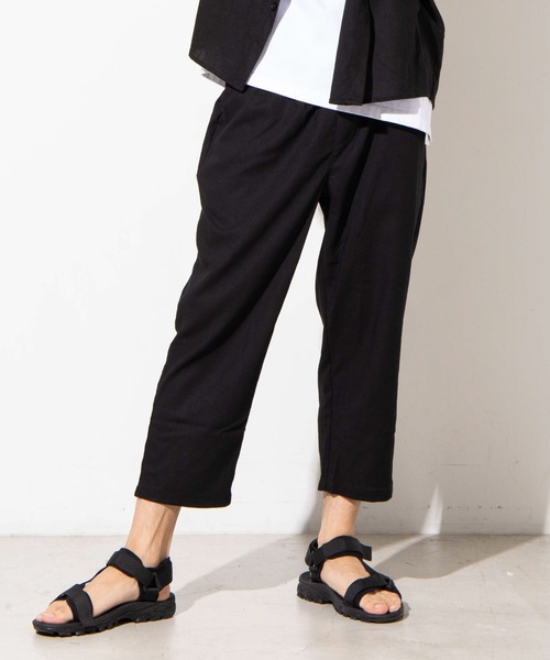 WEGO（ウィゴー）の「WEGO/リネンミックスクロップドパンツ（スラックス・メンズ・ベージュ/ダークグレー/ネイビー/ブラック・LARGE/MEDIUM）」の2枚目の写真