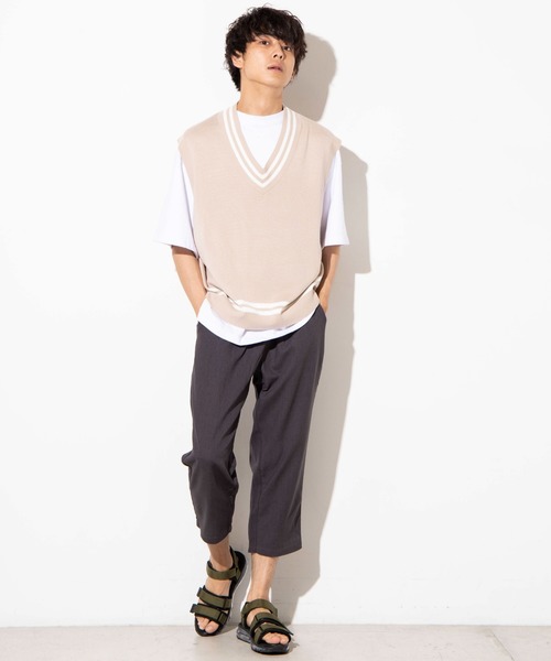 WEGO（ウィゴー）の「WEGO/リネンミックスクロップドパンツ（スラックス・メンズ・ベージュ/ダークグレー/ネイビー/ブラック・LARGE/MEDIUM）」の15枚目の写真