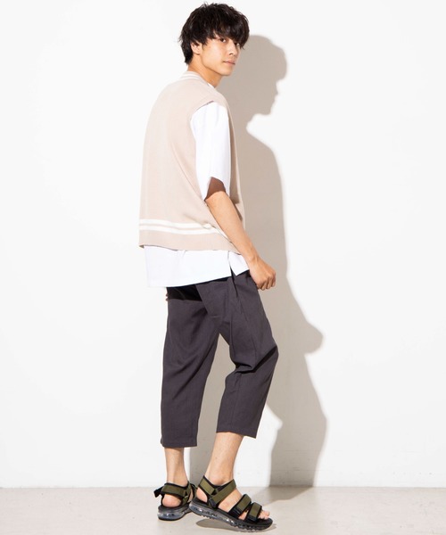 WEGO（ウィゴー）の「WEGO/リネンミックスクロップドパンツ（スラックス・メンズ・ベージュ/ダークグレー/ネイビー/ブラック・LARGE/MEDIUM）」の14枚目の写真