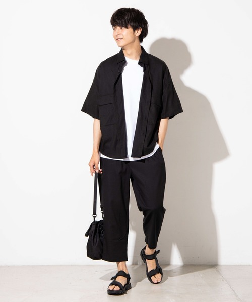 WEGO（ウィゴー）の「WEGO/リネンミックスクロップドパンツ（スラックス・メンズ・ベージュ/ダークグレー/ネイビー/ブラック・LARGE/MEDIUM）」の18枚目の写真