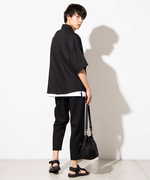 WEGO（ウィゴー）の「WEGO/リネンミックスクロップドパンツ（スラックス・メンズ・ベージュ/ダークグレー/ネイビー/ブラック・LARGE/MEDIUM）」の17枚目の写真