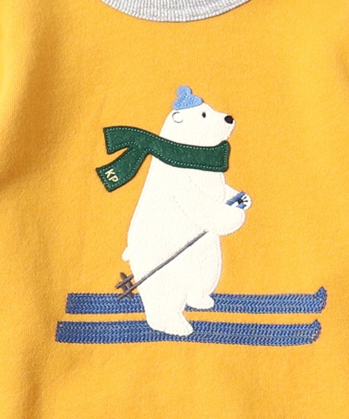 KP BOY（ケーピーボーイ）の「裏毛トレーナー（100-110ｃｍ）（スウェット・キッズ・杢グレー/イエロー・100cm/110cm）」の3枚目の写真