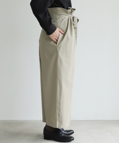 yuni ユニ / リネン100%強撚インディゴギャバゴムタックパンツ yuni 強