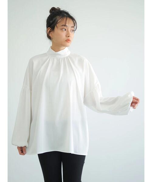 AMERICAN HOLIC（アメリカンホリック）の「バックリボン袖ギャザーブラウス（シャツ/ブラウス・レディース・ブラック/オフホワイト・FREE）」の11枚目の写真