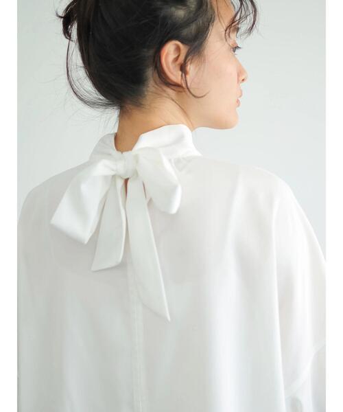 AMERICAN HOLIC（アメリカンホリック）の「バックリボン袖ギャザーブラウス（シャツ/ブラウス・レディース・ブラック/オフホワイト・FREE）」の15枚目の写真