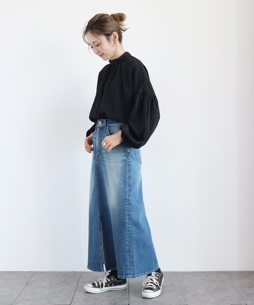 AMERICAN HOLIC（アメリカンホリック）の「バックリボン袖ギャザーブラウス（シャツ/ブラウス・レディース・ブラック/オフホワイト・FREE）」の6枚目の写真