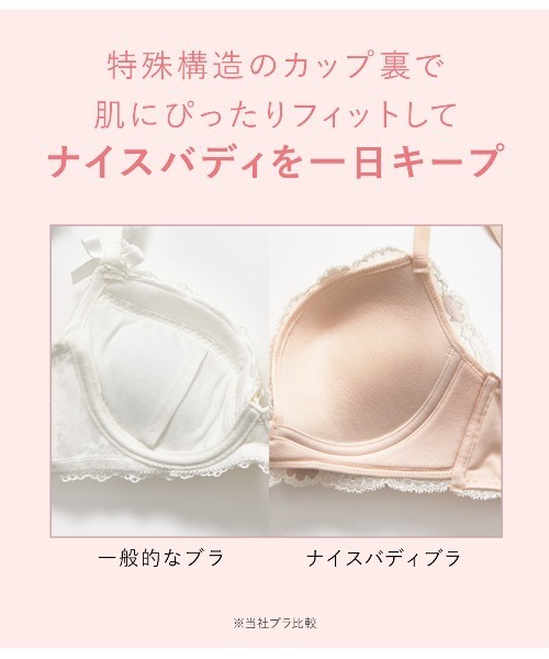 PEACH JOHN（ピーチジョン）の「【盛りブラ売上No.1※ヒットシリーズ！盛れるのにまるでノンワイヤーのような着け心地】ナイスバディブラミスティブーケ（ブラジャー・レディース・ホワイト/チェリーピンク/ブルー/ネイビー/ピンク/ボルドー/ブルーグリーン/ラベンダー/ブラック/ダークパープル/スモークピンク/オフホワイト/レッド・B65/B70/C70/D70/B75/A65/A70/A75/C65/C75/D65/D75/E65/E70/E75/F65/F70/F75/E80/C80/D80）」の21枚目の写真