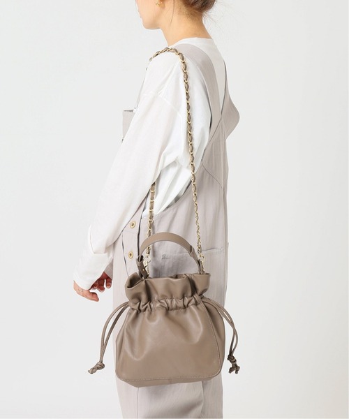 SLOBE IENA（スローブイエナ）の「【MARCO BIANCHINI/マルコ・ビアンキーニ 】巾着ハンドバッグ◆（ハンドバッグ・レディース・ベージュ/レッド・FREE）」の11枚目の写真