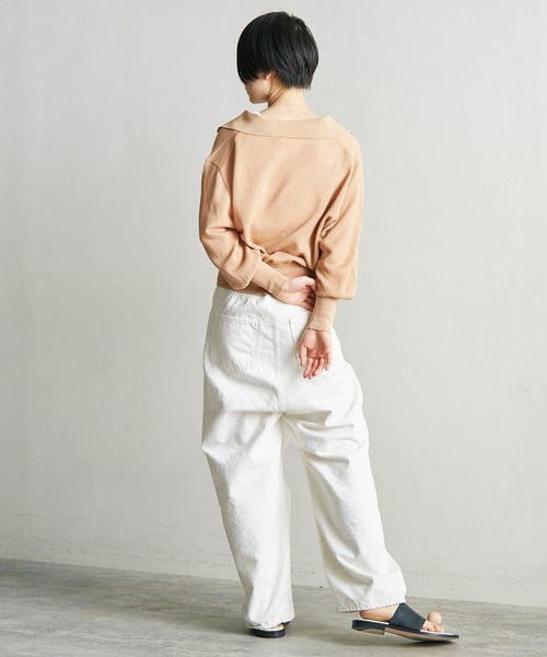 nitca(ニトカ)の「美濃和紙 スキッパープルオーバー(ニット/セーター・レディース・ベージュ/アイボリー/チャコールグレー・FREE)」の10枚目の写真