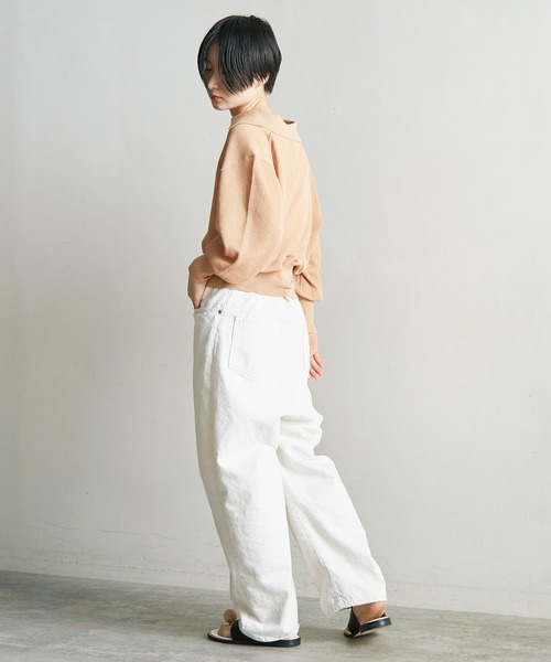 nitca(ニトカ)の「美濃和紙 スキッパープルオーバー(ニット/セーター・レディース・ベージュ/アイボリー/チャコールグレー・FREE)」の11枚目の写真