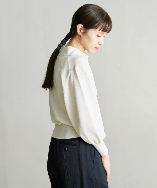 nitca(ニトカ)の「美濃和紙 スキッパープルオーバー(ニット/セーター・レディース・ベージュ/アイボリー/チャコールグレー・FREE)」の18枚目の写真