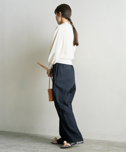 nitca(ニトカ)の「美濃和紙 スキッパープルオーバー(ニット/セーター・レディース・ベージュ/アイボリー/チャコールグレー・FREE)」の22枚目の写真