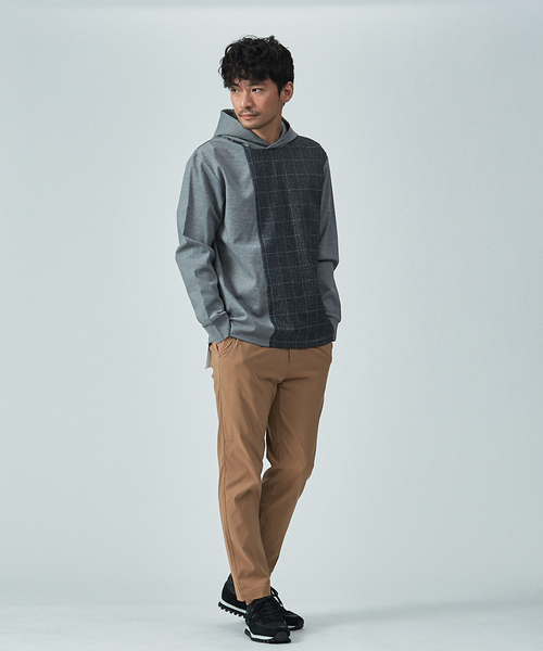 ABAHOUSE GRAY(アバハウスグレイ)の「【展開店舗限定/セットアップ対応】CASTELLO11 ポンチ切替 プルオーバー パーカー(パーカー・メンズ・グレー/ダークネイビー・46/48)」の3枚目の写真