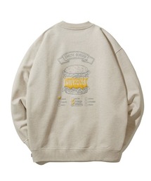 【COVERNAT】CHEESE BURGER GRAPHIC CREWNECK / カバーナット チーズバーガー グラフィック クルーネック