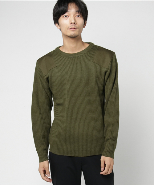 HOUSTON（ヒューストン）の「【HOUSTON】コマンドセーター（ニット/セーター・メンズ・ネイビー/ブラック/オリーブドラブ/チャコール/その他・LARGE/MEDIUM/X-LARGE）」の4枚目の写真