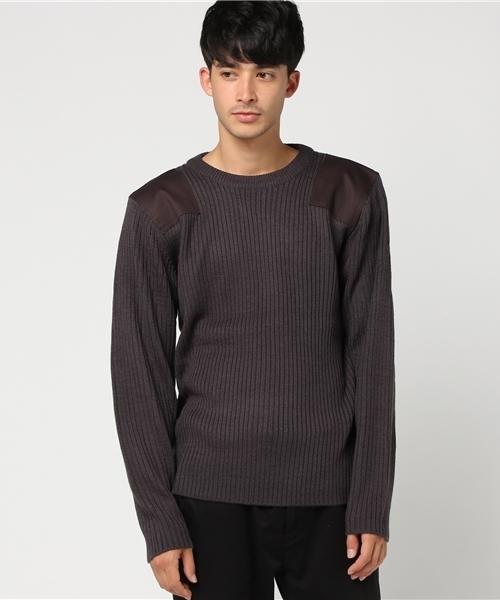 HOUSTON（ヒューストン）の「【HOUSTON】コマンドセーター（ニット/セーター・メンズ・ネイビー/ブラック/オリーブドラブ/チャコール/その他・LARGE/MEDIUM/X-LARGE）」の3枚目の写真