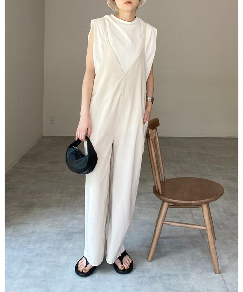 si-si-si comfort リネンコットン　オールインワン　サロペット コットンリネンスラブサテンオールインワン｜BIGI online store