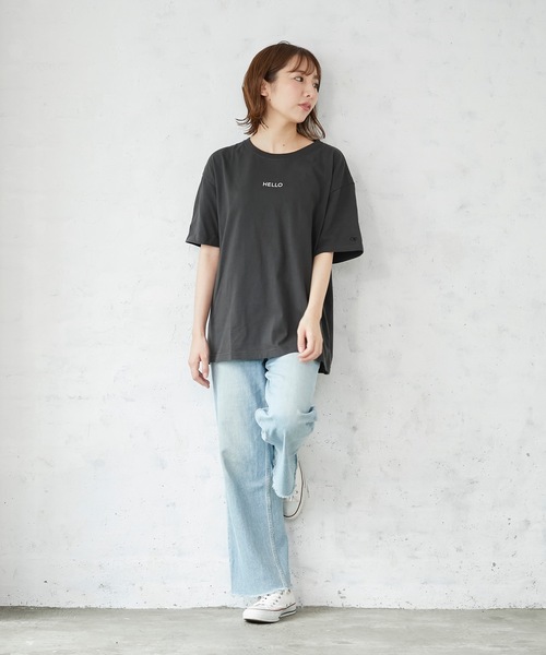tシャツ バックファブリックプリントプルオーバー レディース ワンフォークロージング 1111clothing バックプリント tシャツ
