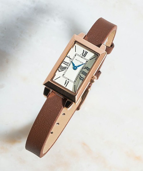 MATOW(マトウ)の「※入荷禁止「MATOW/マトウ」SHIKI SQUARE ローズゴールド(アナログ腕時計・レディース・ブラウン/ブルー/ネイビー/レッド/グレー/ピンク/ブラック/ホワイト・FREE)」の5枚目の写真