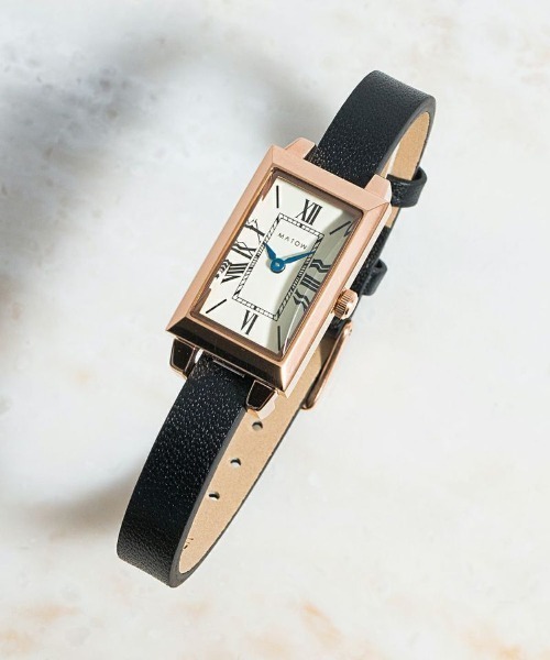 MATOW(マトウ)の「※入荷禁止「MATOW/マトウ」SHIKI SQUARE ローズゴールド(アナログ腕時計・レディース・ブラウン/ブルー/ネイビー/レッド/グレー/ピンク/ブラック/ホワイト・FREE)」の3枚目の写真