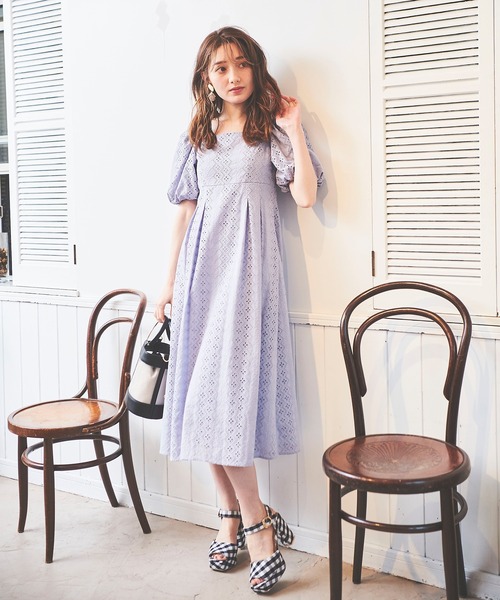 未使用タグ付き 組曲 スキッパー ワンピース パフスリーブ ストレッチ 濃紺 3 楽天市場】【SALE／50%OFF】【PRIER】前あきレースロング