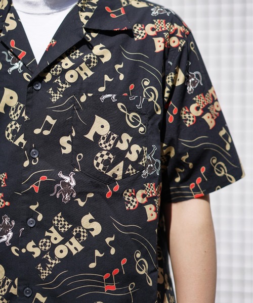 schott（ショット）の「【Schott×Uncut Bound/ショット×アンカットバウンド】別注ハワイアンアロハシャツ PUSSY CATS（シャツ/ブラウス・メンズ・ホワイト/ブラック・SMALL/MEDIUM/LARGE/X-LARGE）」の12枚目の写真