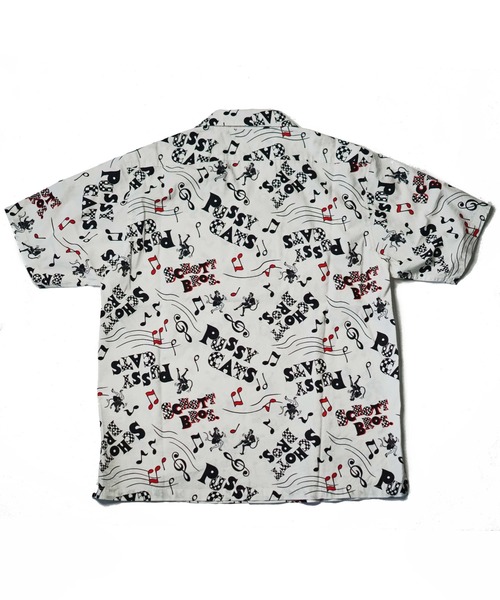 schott（ショット）の「【Schott×Uncut Bound/ショット×アンカットバウンド】別注ハワイアンアロハシャツ PUSSY CATS（シャツ/ブラウス・メンズ・ホワイト/ブラック・SMALL/MEDIUM/LARGE/X-LARGE）」の9枚目の写真