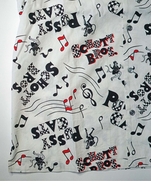 schott（ショット）の「【Schott×Uncut Bound/ショット×アンカットバウンド】別注ハワイアンアロハシャツ PUSSY CATS（シャツ/ブラウス・メンズ・ホワイト/ブラック・SMALL/MEDIUM/LARGE/X-LARGE）」の17枚目の写真