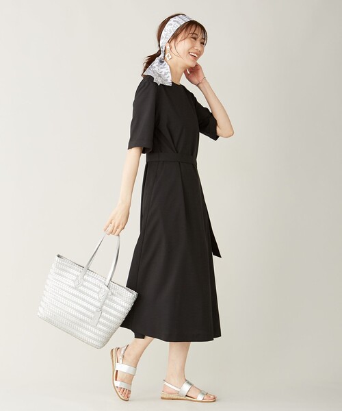 J.PRESS(ジェイプレス)の「【洗える】ドライタッチツイルストレッチ ワンピース(ワンピース・レディース・ブラック系/ブラウン系/ダルブルー系・T13/T15)」の4枚目の写真