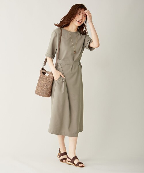 J.PRESS(ジェイプレス)の「【洗える】ドライタッチツイルストレッチ ワンピース(ワンピース・レディース・ブラック系/ブラウン系/ダルブルー系・T13/T15)」の6枚目の写真