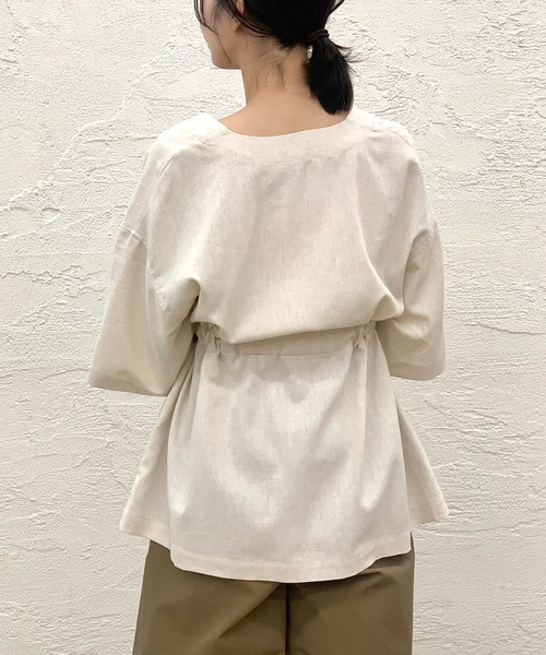 CIAOPANIC(チャオパニック)の「リネン混ベルテッドガウン(ブルゾン・レディース・ブラウン/カーキ/アイボリー・FREE)」の12枚目の写真