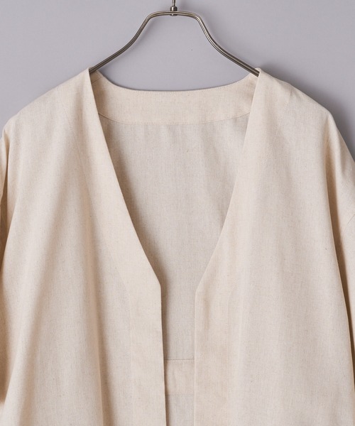CIAOPANIC(チャオパニック)の「リネン混ベルテッドガウン(ブルゾン・レディース・ブラウン/カーキ/アイボリー・FREE)」の7枚目の写真