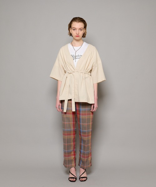 CIAOPANIC(チャオパニック)の「リネン混ベルテッドガウン(ブルゾン・レディース・ブラウン/カーキ/アイボリー・FREE)」の17枚目の写真